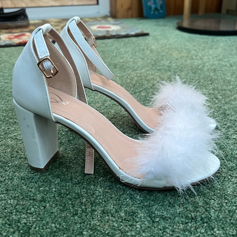 White feather heels
